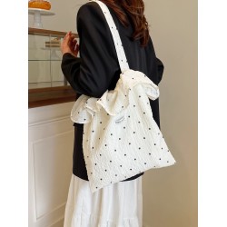 The new summer 2025 fresh and sweet single-shoulder bag with cute ruffles, a versatile Korean-style bag with large capacity for commuting to school