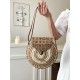 The 2025 new straw-woven bag features a niche design for women, is a fashionable and versatile small round bag that can be carried across the body for beach vacations