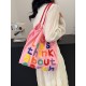 Summer 2025 new lettered towel embroidered tote bag with large capacity, fashionable and versatile commuting single-shoulder bag for women
