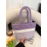 2025 New cotton rope woven bag, storage bag, summer vacation striped handbag, picnic hand basket