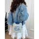 The ball Chain-like embroidered shopping bag is fashionable, versatile, and suitable for commuting. It is a large-capacity hand-held bag and a crossbody tote bag