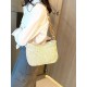 New Korean-style versatile beach bag, small square bag, fashionable straw woven mobile phone bag, high-end commuting underarm bag for women