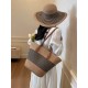 2025 new color-blocking beach resort bag, straw woven bag, large-capacity fashionable and versatile single-shoulder tote bag
