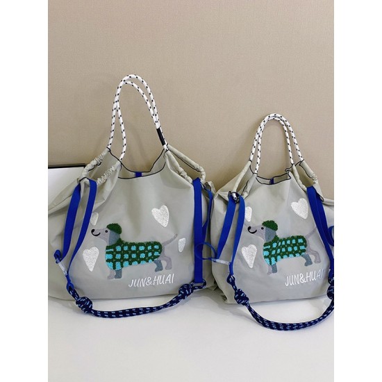 ball chain new dog towel embroidered shopping bag Fashionable and versatile single-shoulder crossbody tote bag women's bag