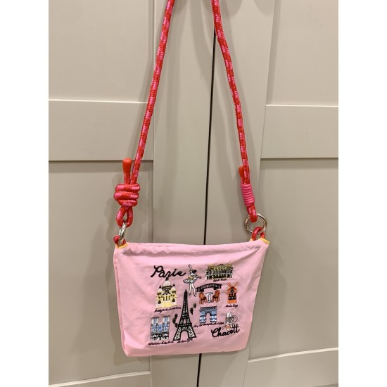 ball chain's new iron tower embroidered zipper single-shoulder crossbody bag, small square bag, versatile commuting storage bag ball chain's new iron tower embroidered zipper single-shoulder crossbody bag, small square bag, versatile commuting storage bag