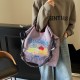 Gao Yuanyuan's same style canvas bag ball chain bag, eco-friendly bag, crossbody nylon women's large-capacity embroidered shopping bag Gao Yuanyuan's same style canvas bag ball chain bag, eco-friendly bag, crossbody nylon women's large-capacity embroidered shopping bag