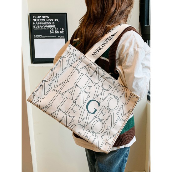 The new Gentle Woman large-capacity single-shoulder tote rainbow canvas bag is a versatile class and commuting bag for girls