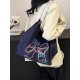 The 2025 summer new ball chain bow embroidery bag, large-capacity single-shoulder tote bag, and class commuting bag The 2025 summer new ball chain bow embroidery bag, large-capacity single-shoulder tote bag, and class commuting bag