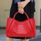 Qiandian crocodile pattern genuine leather large handbag for women, fashionable commuting mother and child, large-capacity tote, single-shoulder crossbody bag