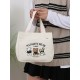A large-capacity, cute and versatile student canvas bag, a handbag for female mothers to carry when going out, and a commuting bento bag for office workers