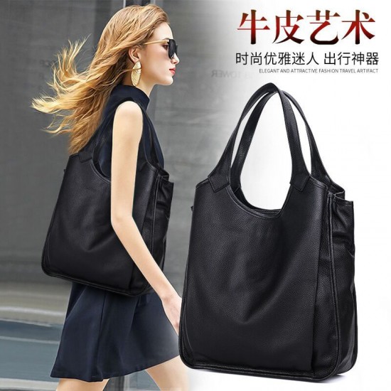 Qiandian Women's Bag 2025 New top-grain cowhide single-shoulder Bag, fashionable and versatile tote bag, large-capacity handbag