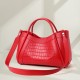 Qiandian crocodile pattern genuine leather large handbag for women, fashionable commuting mother and child, large-capacity tote, single-shoulder crossbody bag