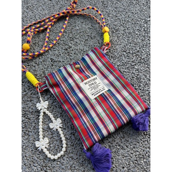 The 2025 summer new single-shoulder crossbody small square bag is a versatile color-blocking checkered tassel women's casual mobile phone bag The 2025 summer new single-shoulder crossbody small square bag is a versatile color-blocking checkered tassel women's casual mobile phone bag