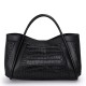 Qiandian crocodile pattern genuine leather large handbag for women, fashionable commuting mother and child, large-capacity tote, single-shoulder crossbody bag